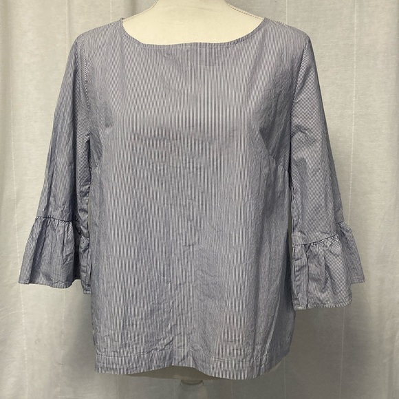 Madewell Tops - Madewell pinstripe bell sleeve cotton tunic